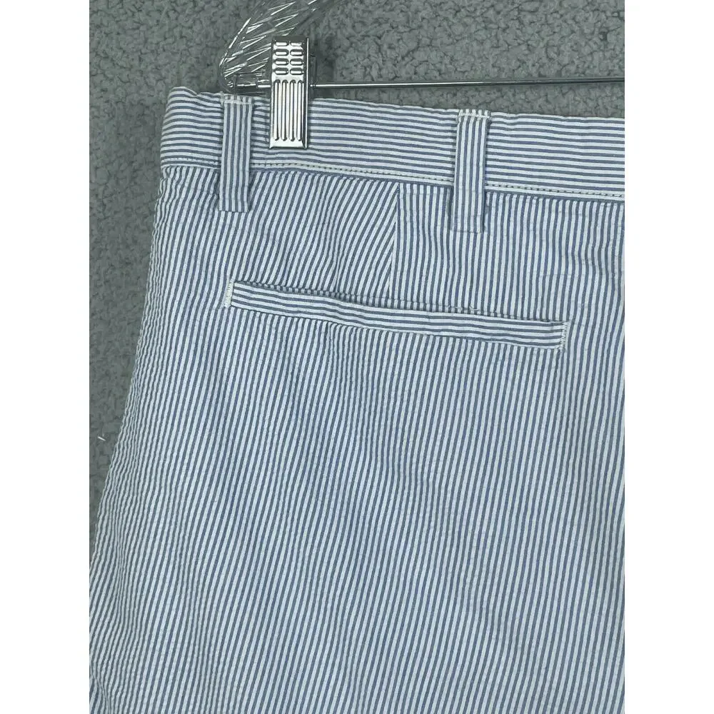 Banana Republic Factory Mens Aiden Blue Seersucker Stripe Shorts Size 38 Waist